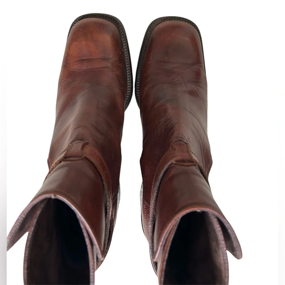 Joan & David Brown Leather Heeled Ankle Boots Italy Buckle Strap EU 40.5 Chelsea - Picture 2 of 14